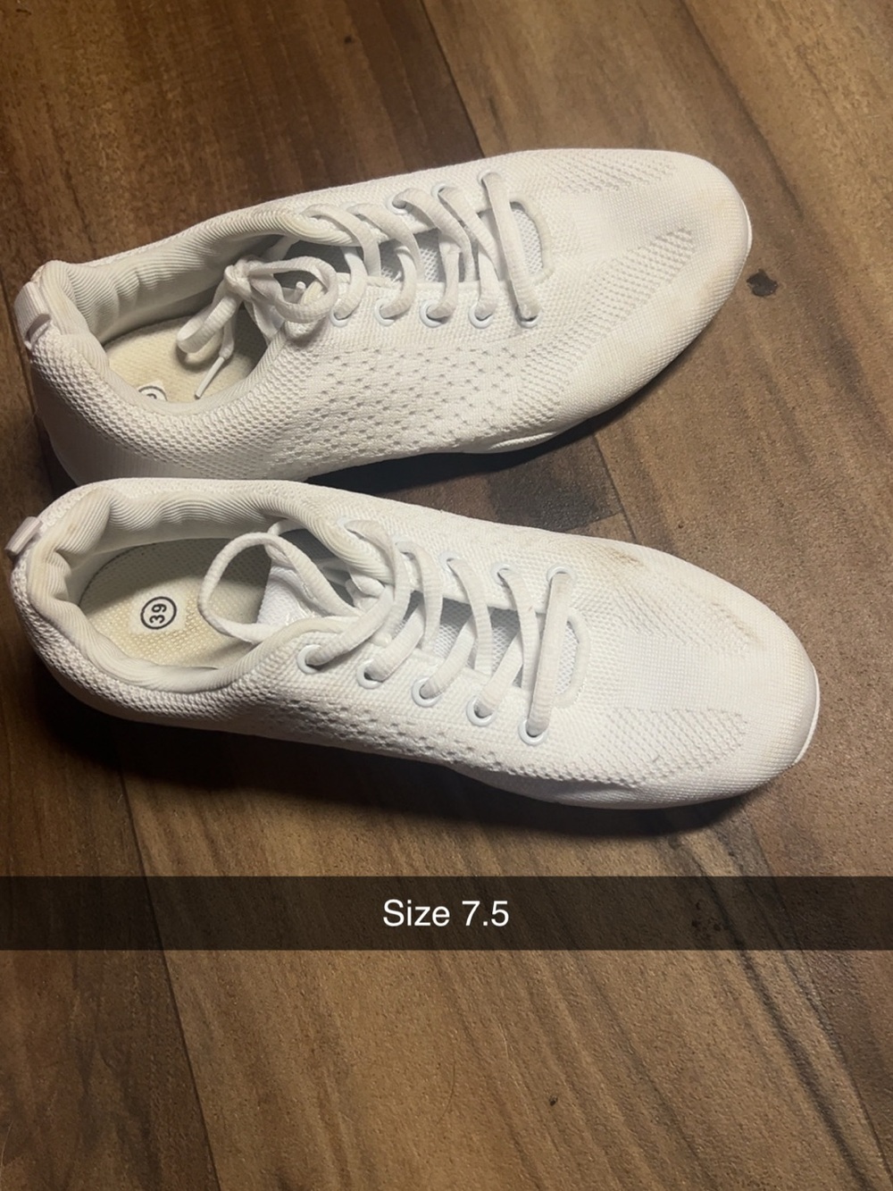 White Knit Lace-Up Sneakers